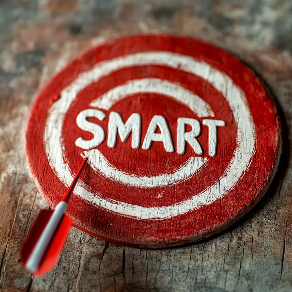 cible avec au milieu le mot SMART décrit et une fléchette juste en dessous