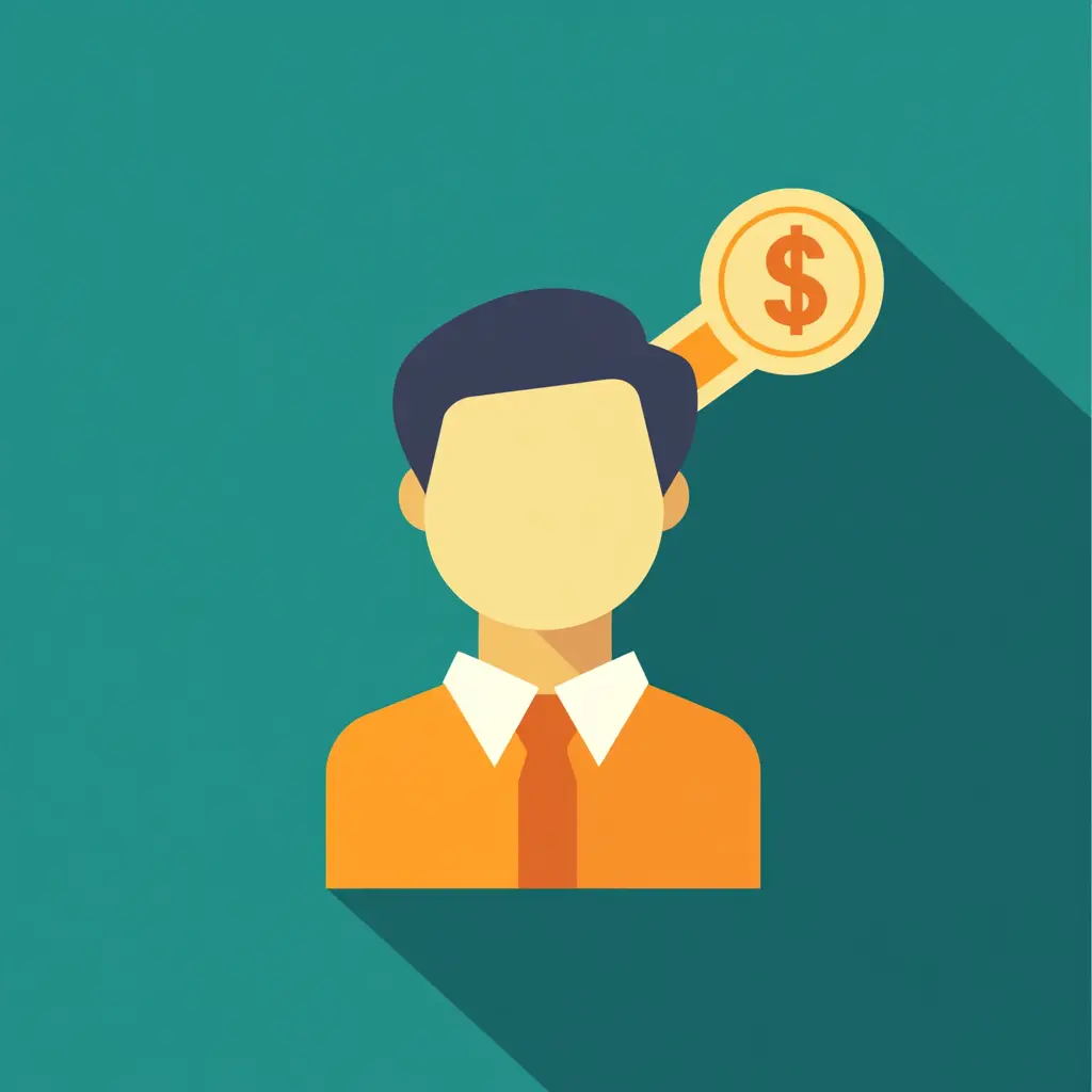 icône utilisateur avec signe dollars