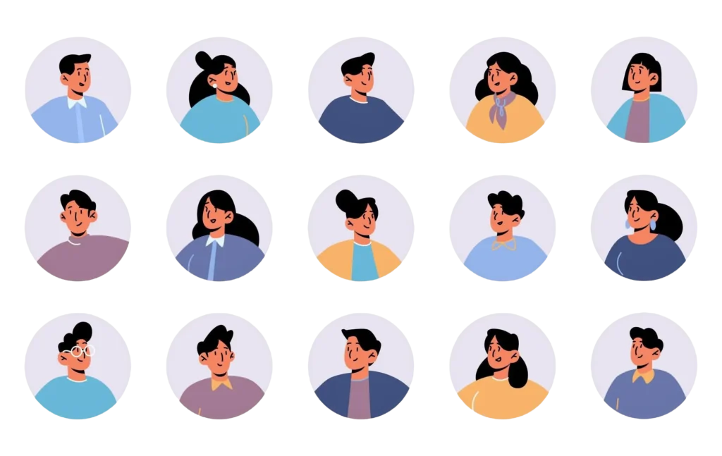 liste d'avatar représentant les potentiels clients intéressé par un site vitrine