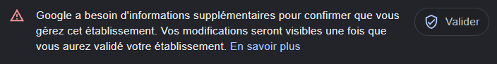 message de validation google business profile