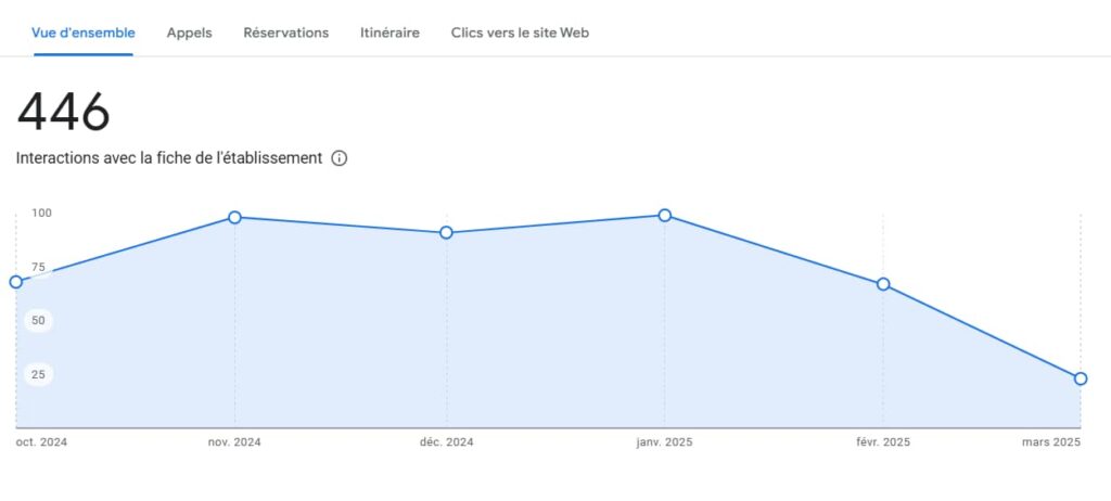 graphique performance google my business