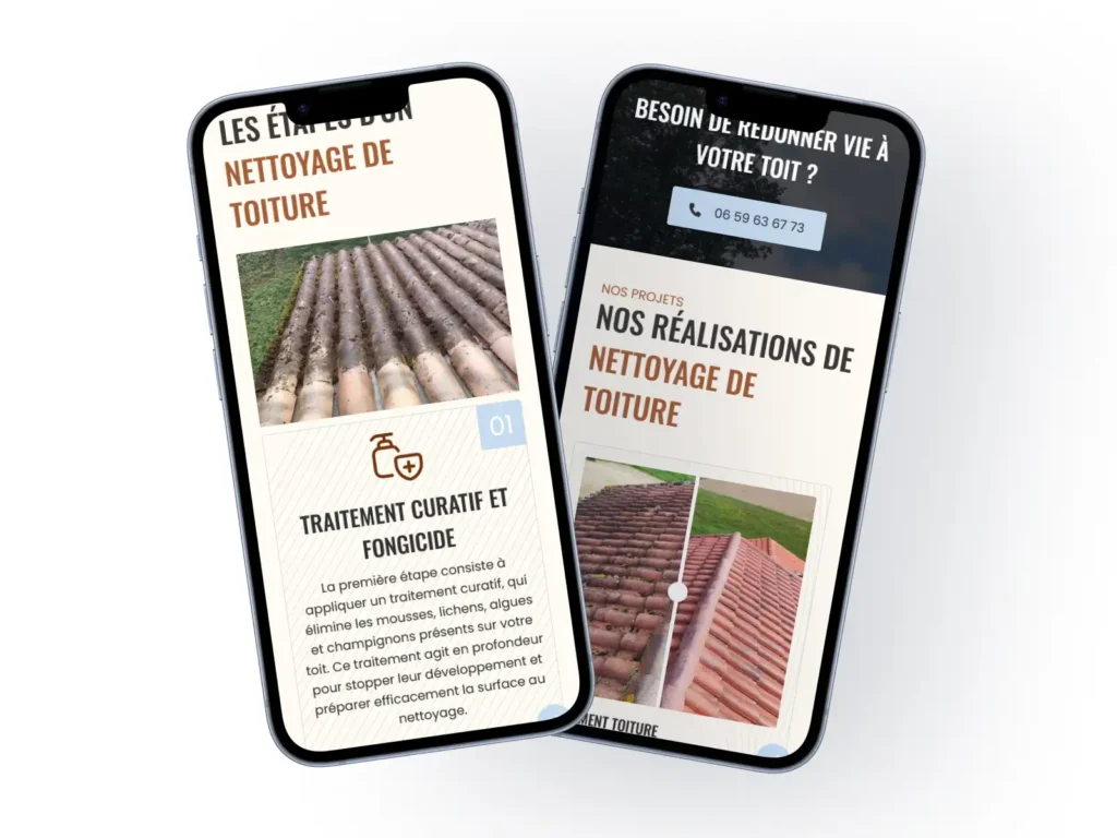 Mockup mobile couvreur habitat