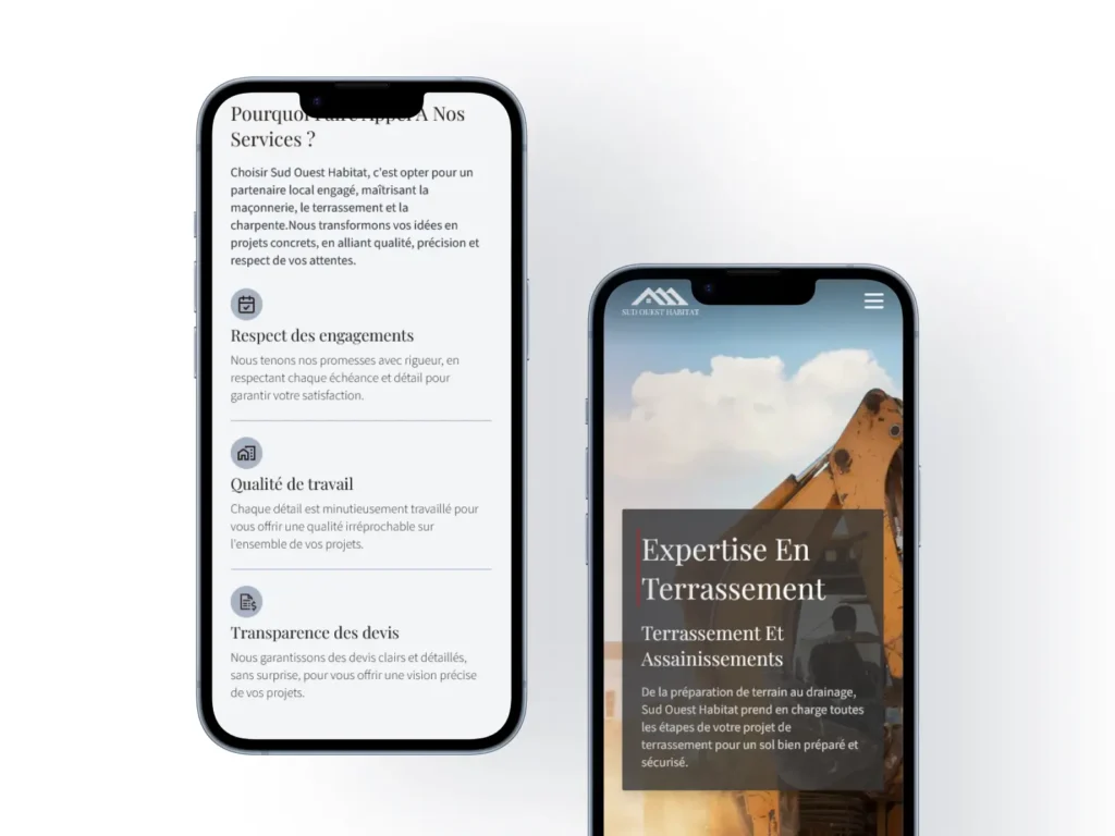 Mockup mobile site Sud Ouest Habitat