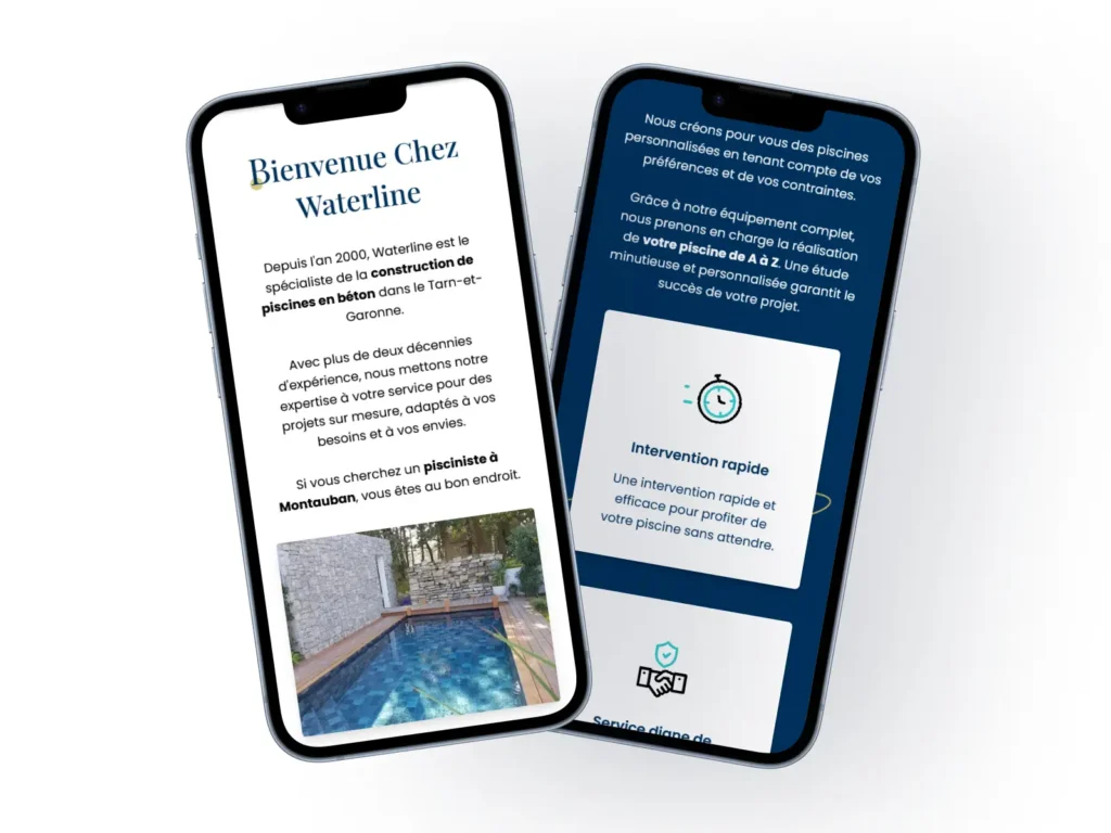 Mockup mobile site Waterline