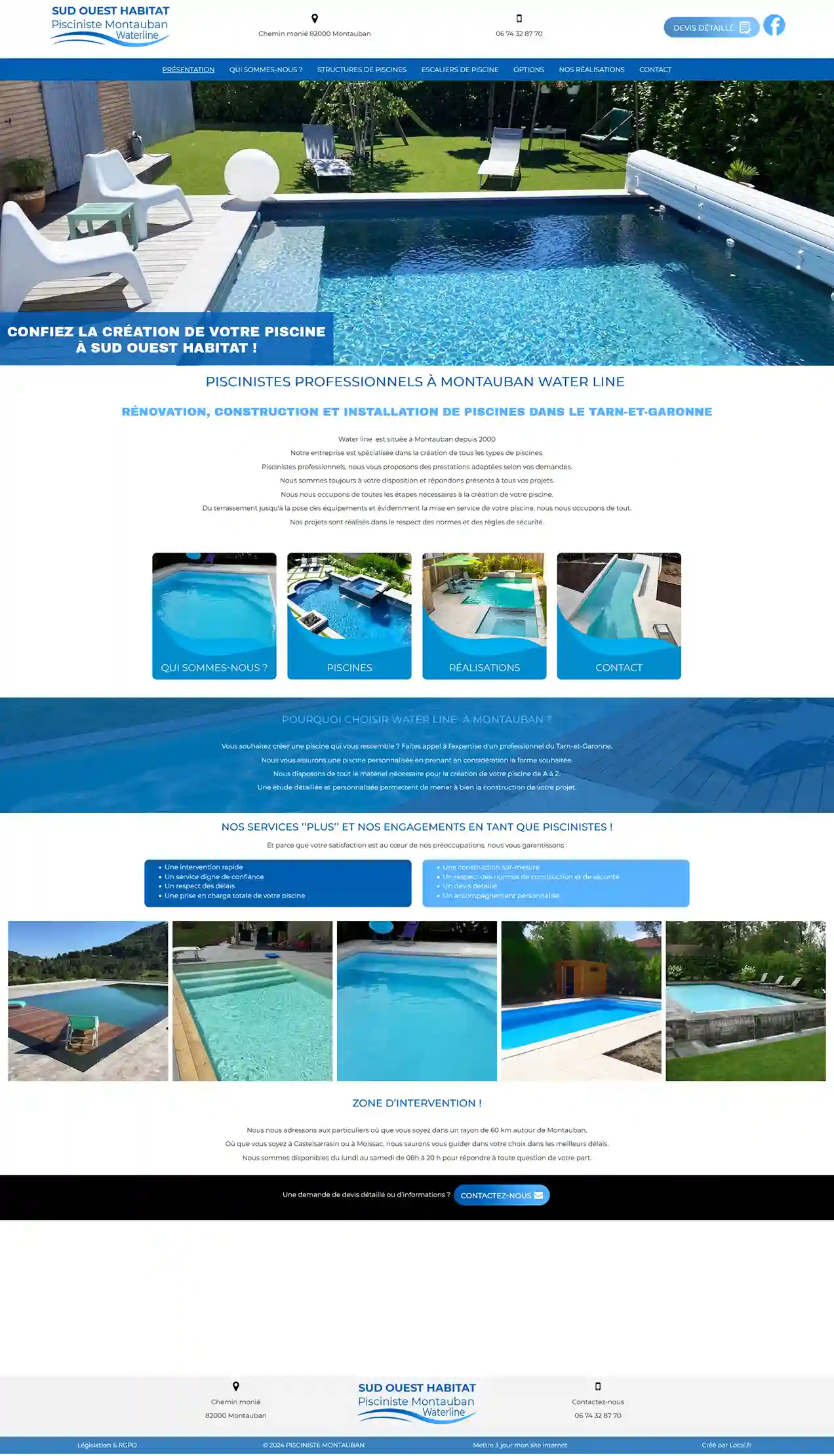 Page d'accueil site Waterline avant la refonte