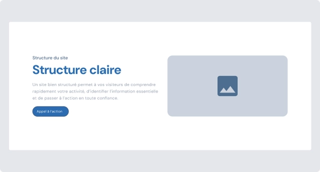 Wireframe d'une section d'un site internet