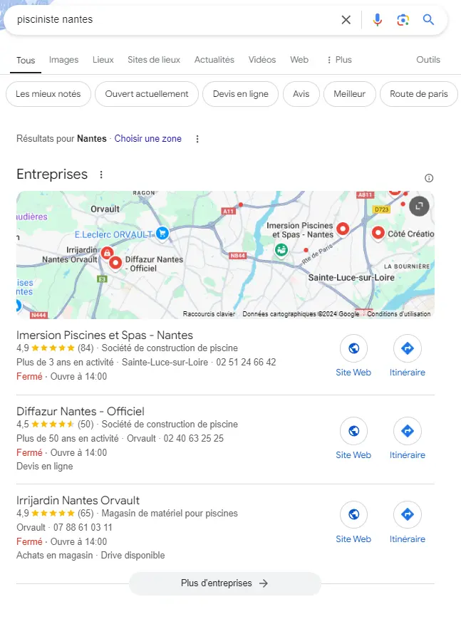 SERP pisciniste à Nantes