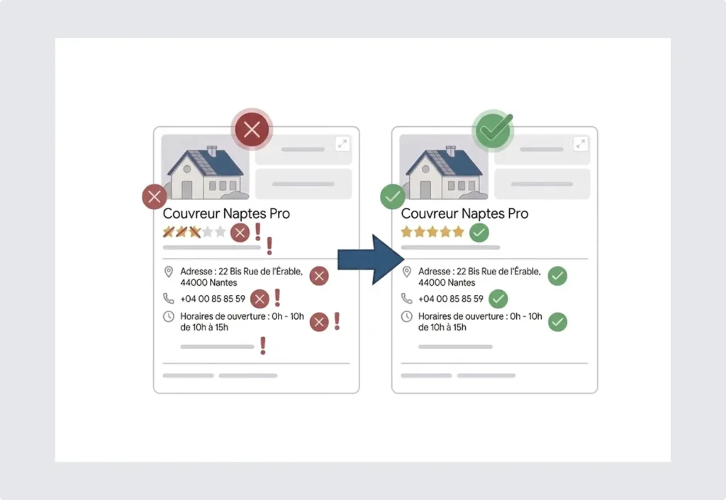 Illustration mise en conformité fiche Google My Business